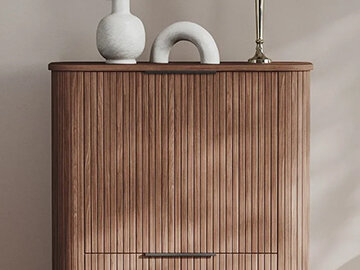 Baldai su grioveliais ar lamelėmis