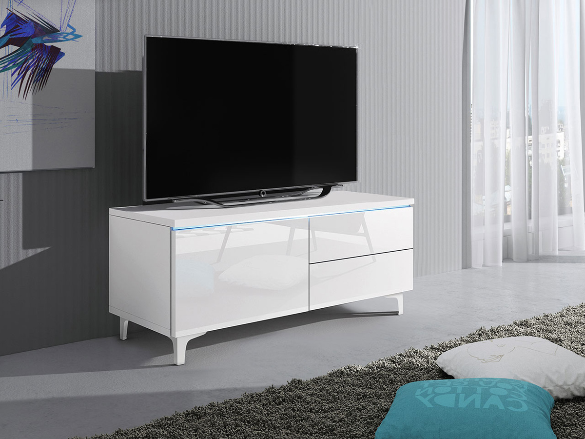 TV staliukas Uva III (Balta + Blizgi balta)