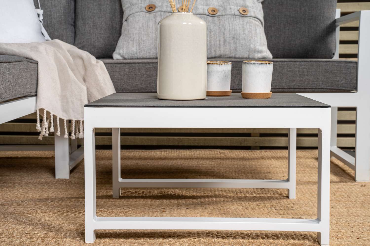 Lauko baldų komplektas Dallas 773 (Balta + Pilka)