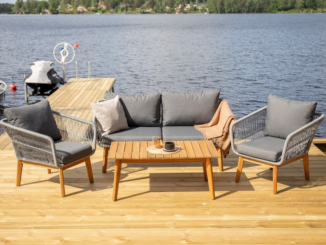 Lauko baldų komplektas Dallas 661 (Pilka + Akacija)