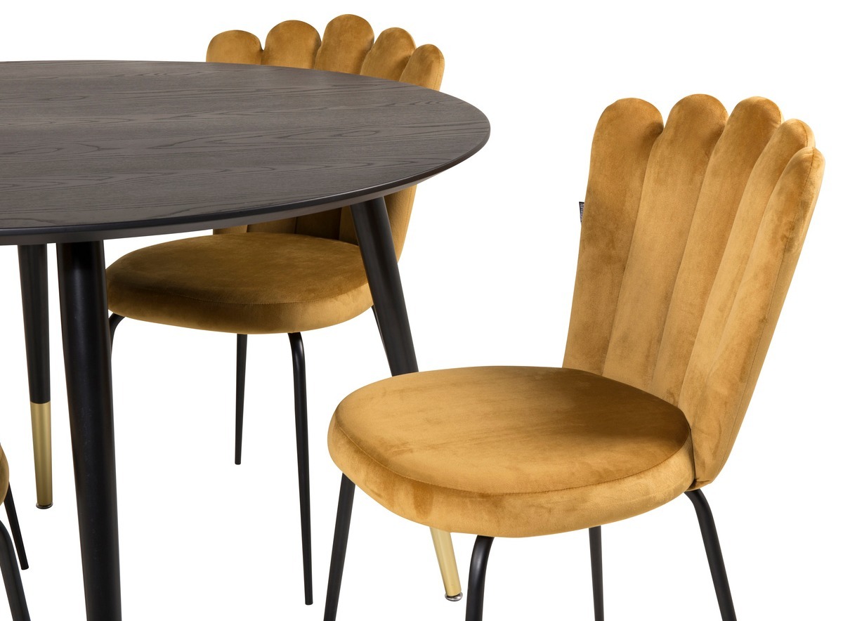 Valgomojo komplektas Dallas 1177 (Geltona + Juoda)