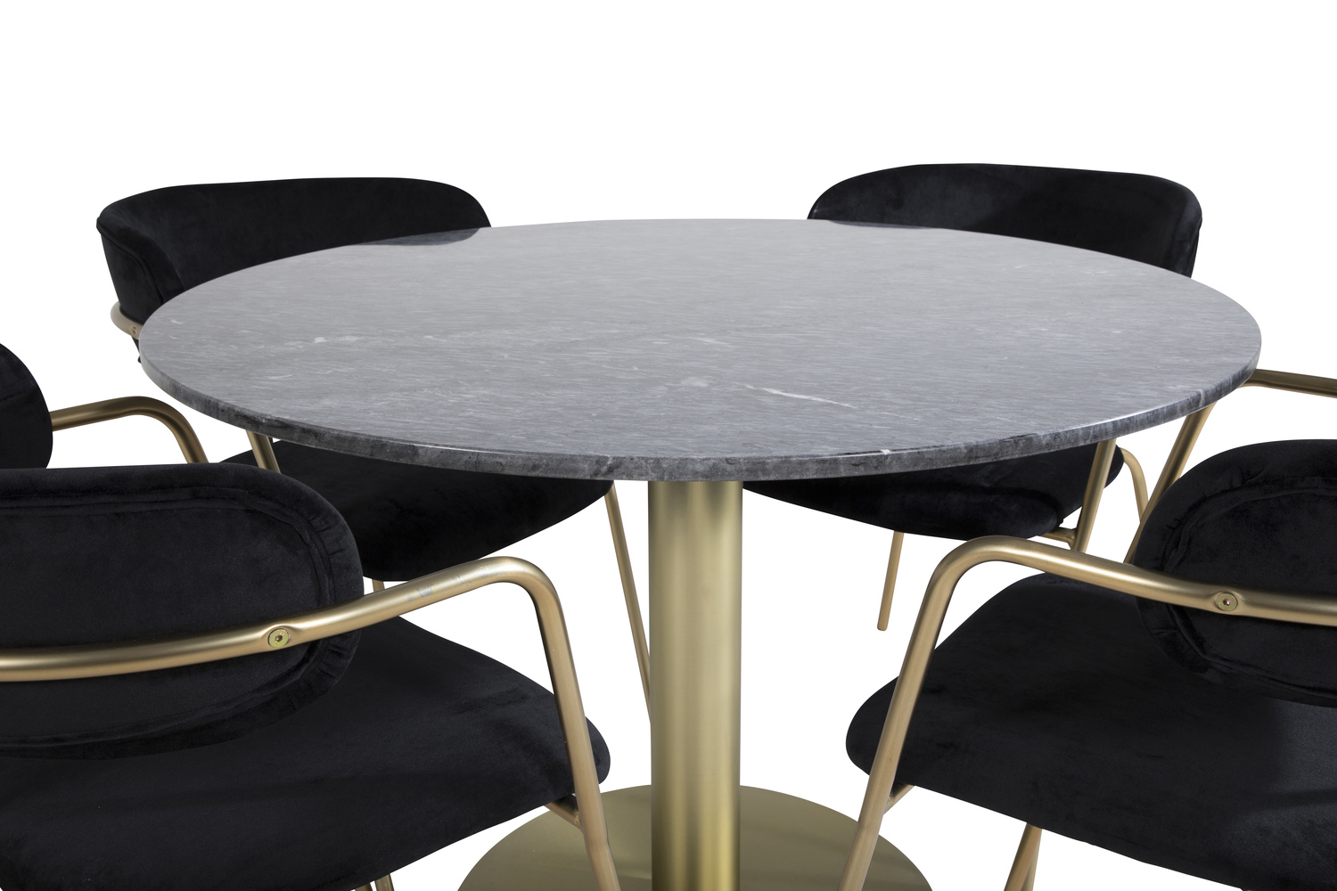 Valgomojo komplektas Dallas 1208 (Juoda + Auksinė)