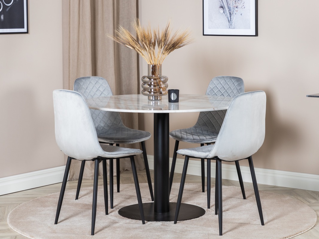 Valgomojo komplektas Dallas 1302 (Pilka + Juoda)