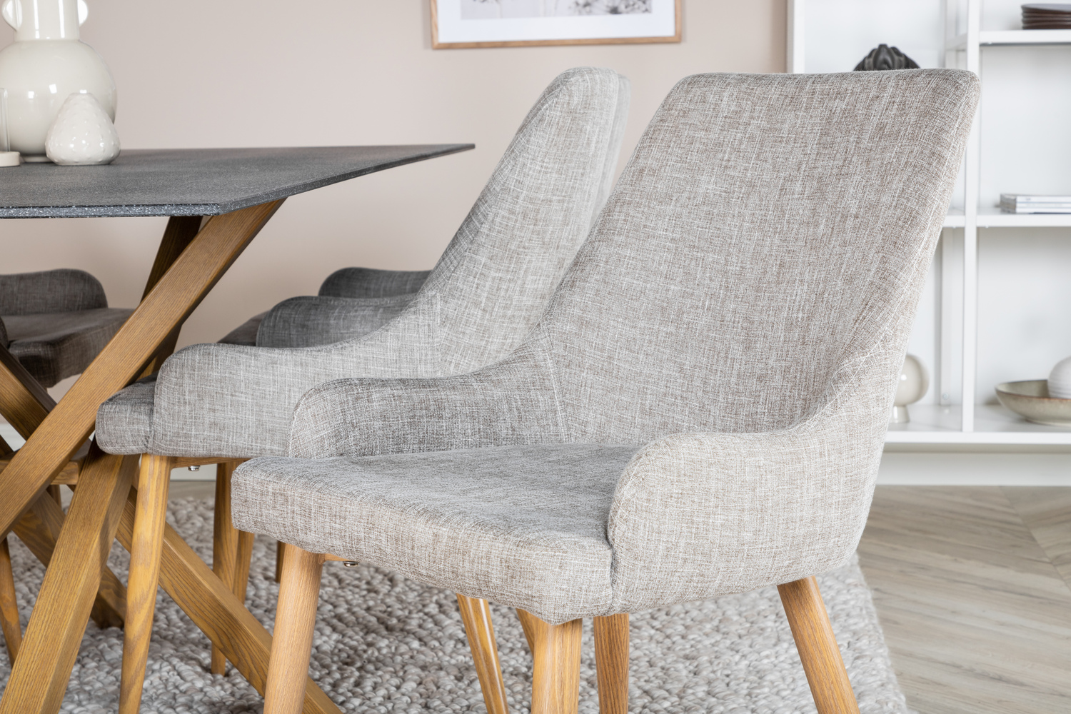 Valgomojo komplektas Dallas 2686 (Šviesi pilka + Ąžuolas)