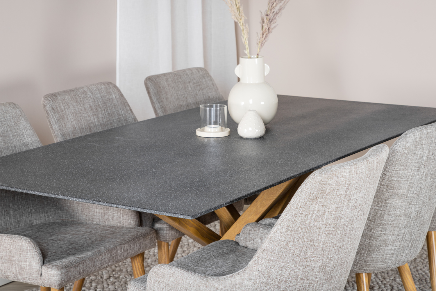 Valgomojo komplektas Dallas 2686 (Šviesi pilka + Ąžuolas)