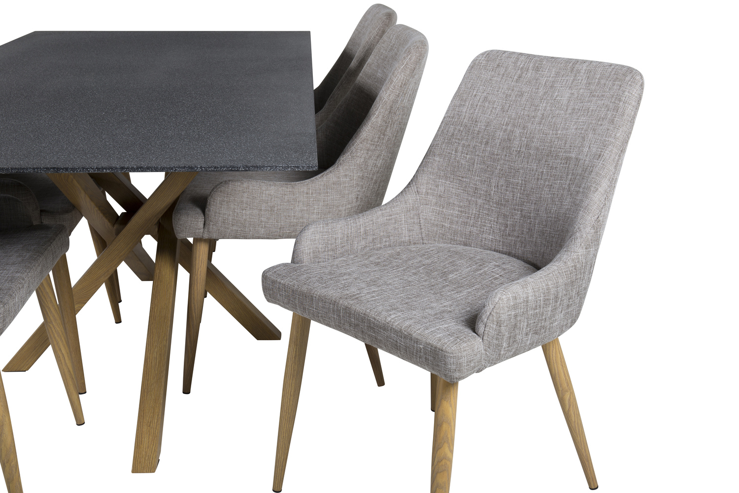 Valgomojo komplektas Dallas 2686 (Šviesi pilka + Ąžuolas)