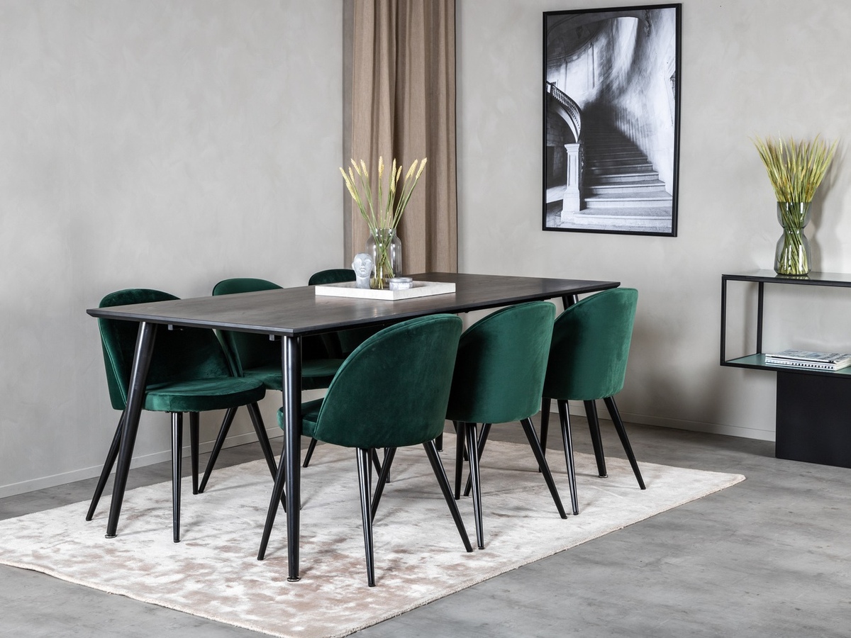 Valgomojo komplektas Dallas 1335 (Žalia + Juoda)