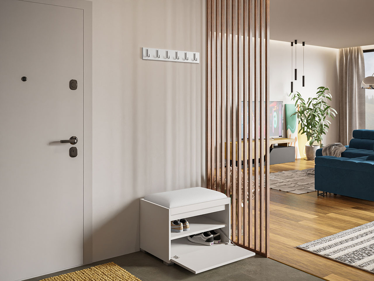 Prieškambario komplektas Comfivo Pinus VIII (Balta + Soft 017)