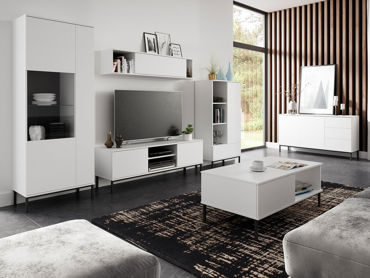 Svetainės komplektas Lomsore 107 (Balta)