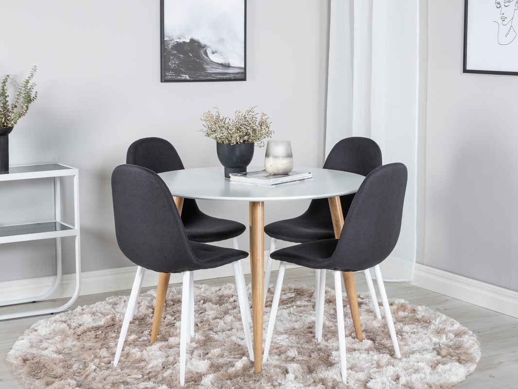 Valgomojo komplektas Dallas 291 (Juoda + Balta)