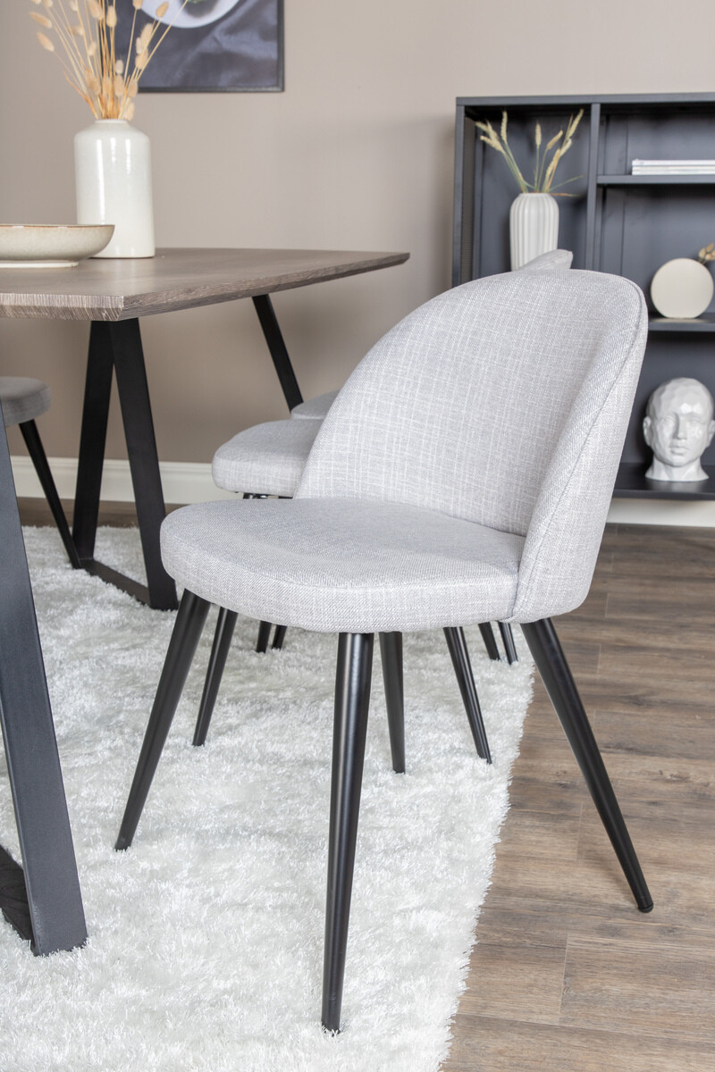 Valgomojo komplektas Dallas 340 (Šviesi pilka + Juoda)