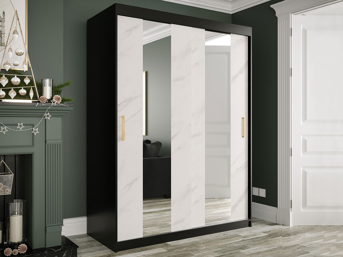 Spinta Hartford 242 (Matinė juoda + Baltas marmuras)