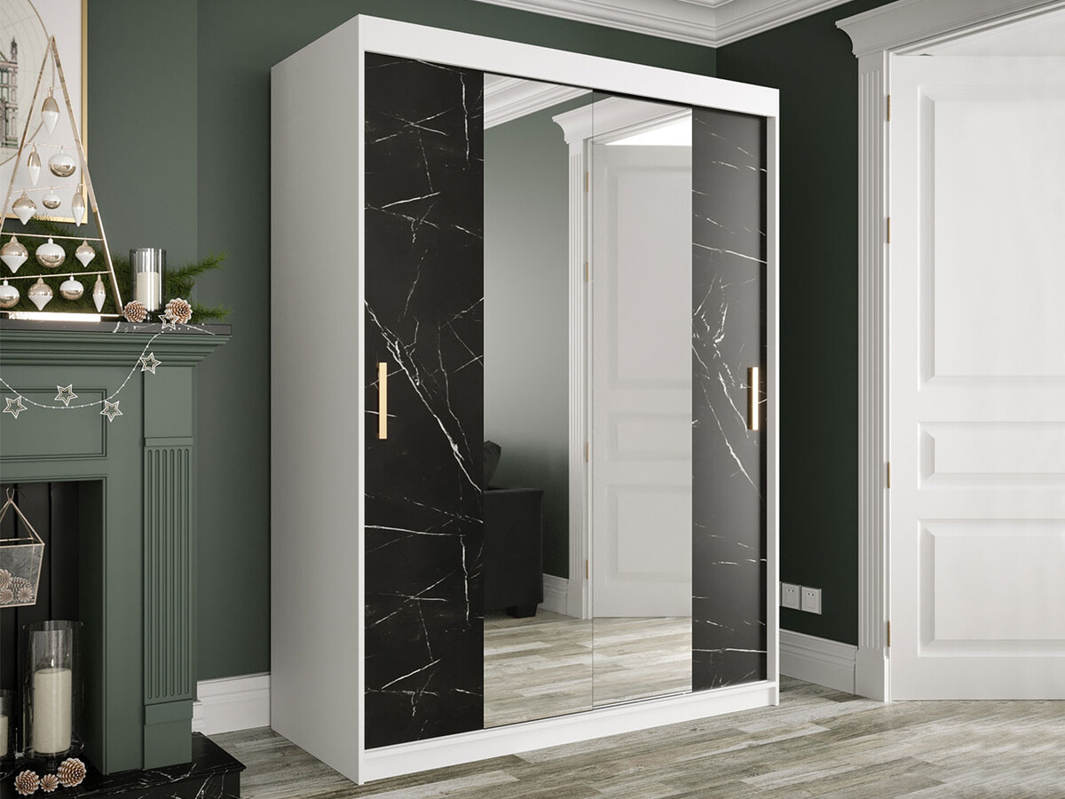 Spinta Hartford 254 (Matinė balta + Juodas marmuras)