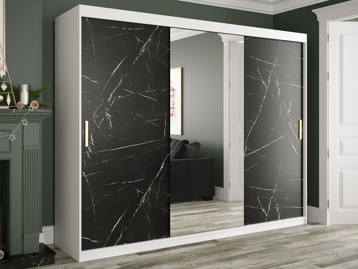 Spinta Hartford 257 (Matinė balta + Juodas marmuras)