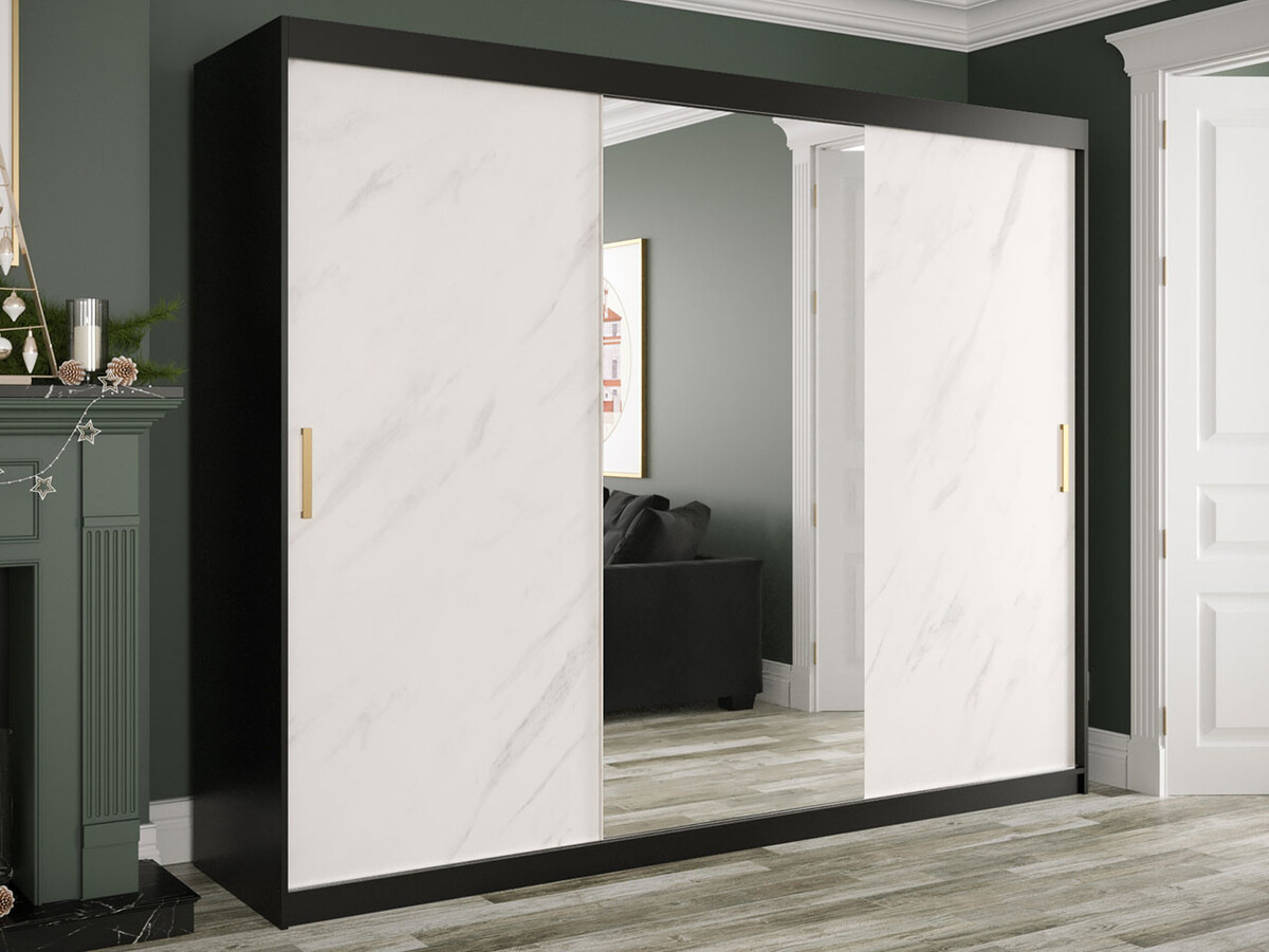 Spinta Hartford 257 (Matinė juoda + Baltas marmuras)