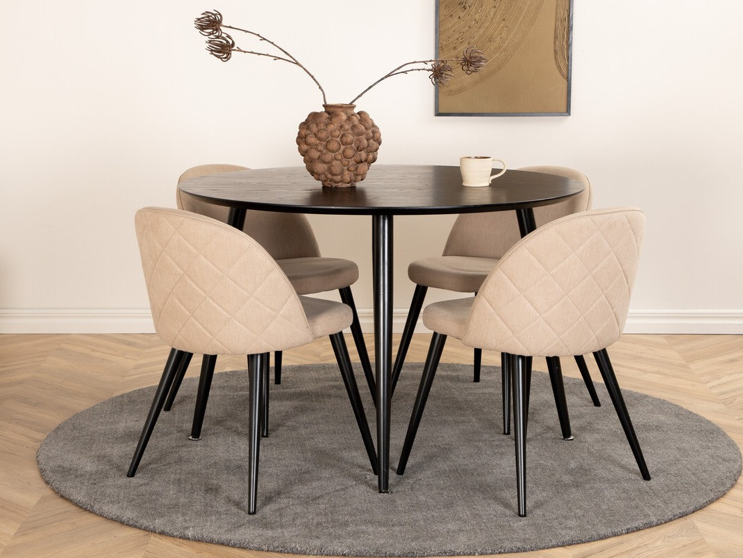 Valgomojo komplektas Dallas 2545 (Smėlinė + Juoda)