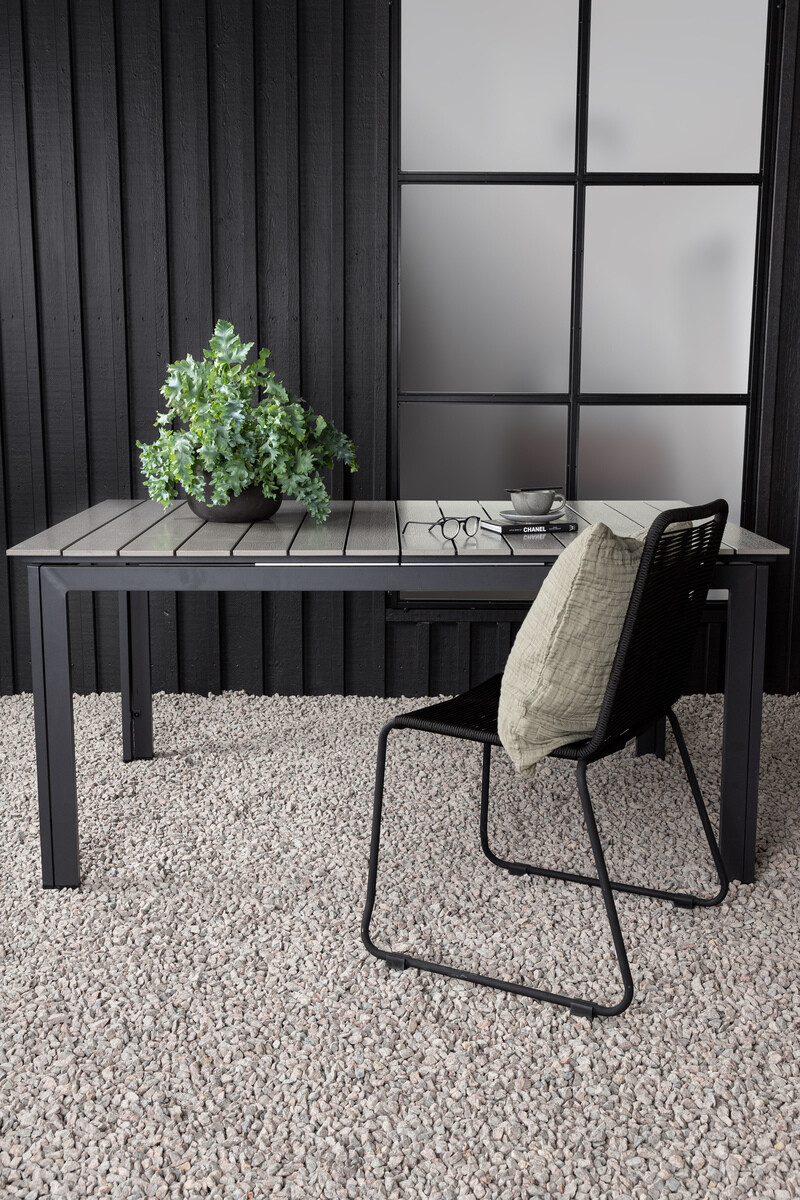 Lauko stalas Dallas 665 (Pilka + Juoda)