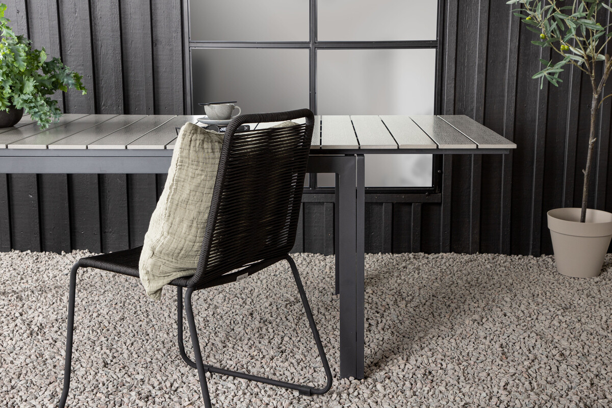 Lauko stalas Dallas 665 (Pilka + Juoda)