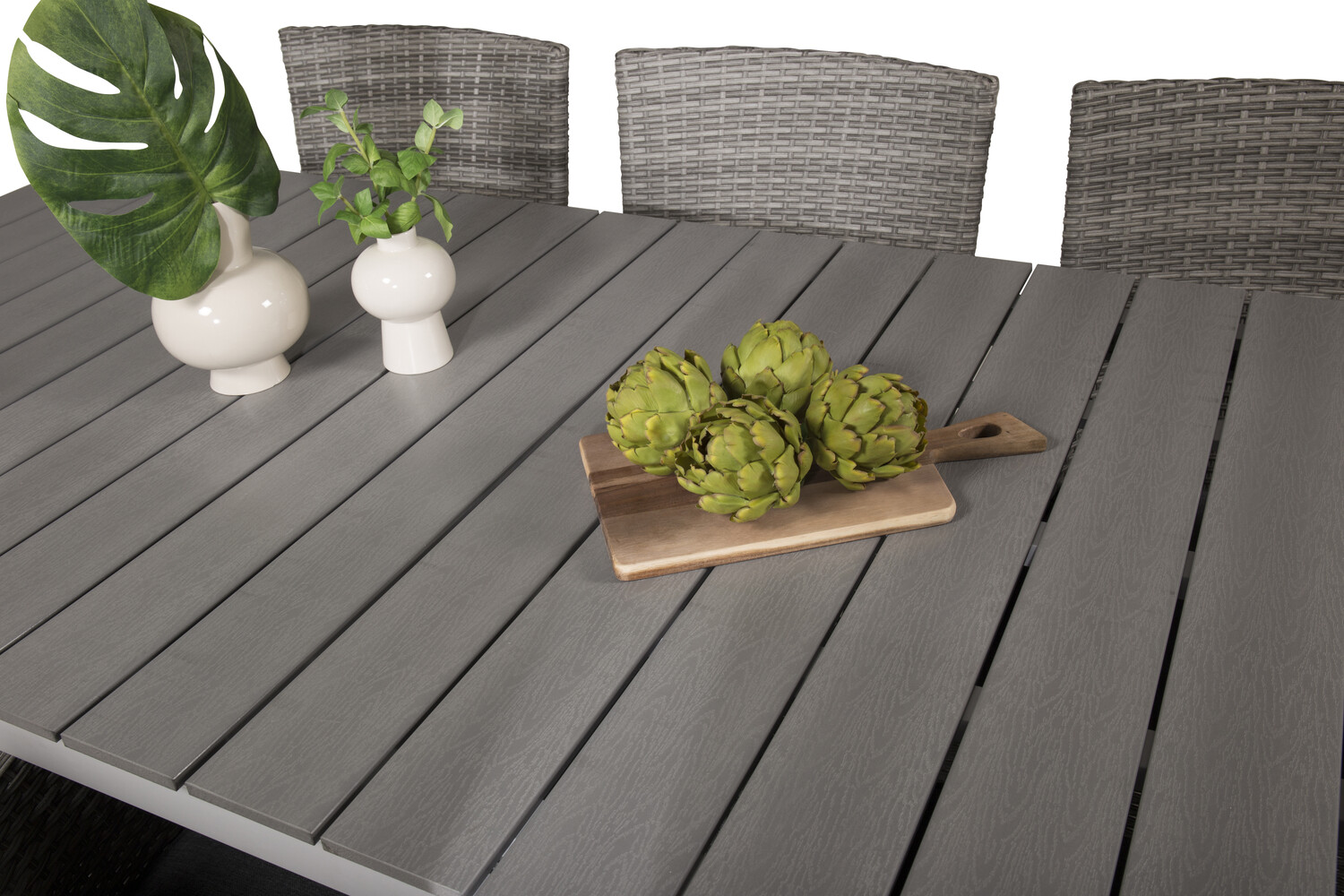 Stalo ir kėdžių komplektas Dallas 3030 (Balta + Pilka)