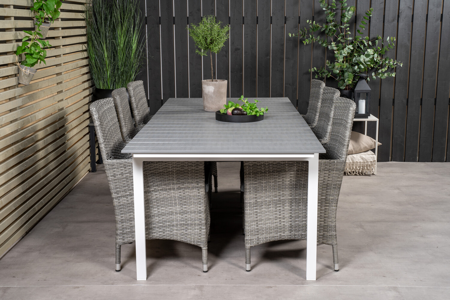 Stalo ir kėdžių komplektas Dallas 3030 (Balta + Pilka)