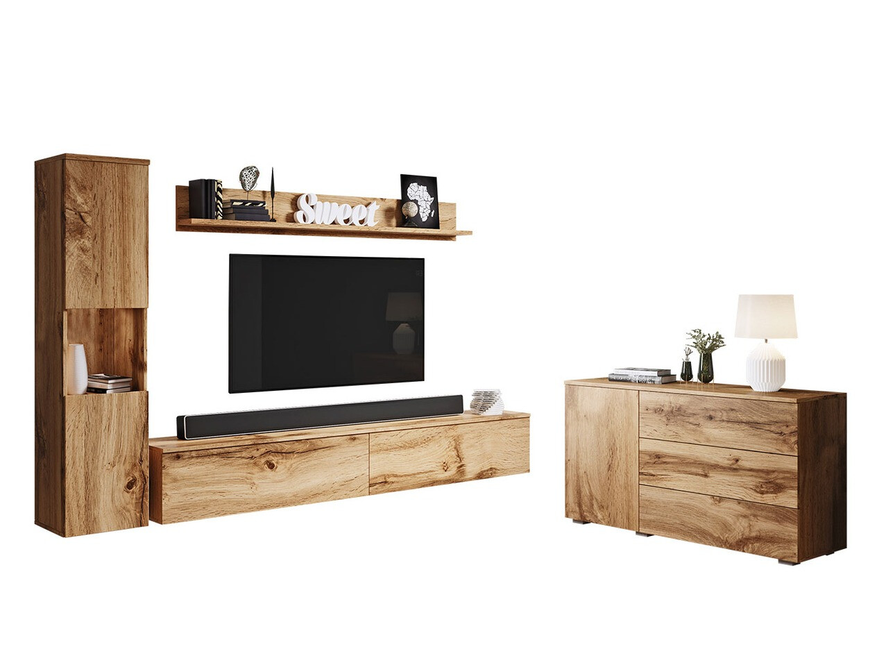 Svetainės komplektas Sarasota 132 (Votan ąžuolas)