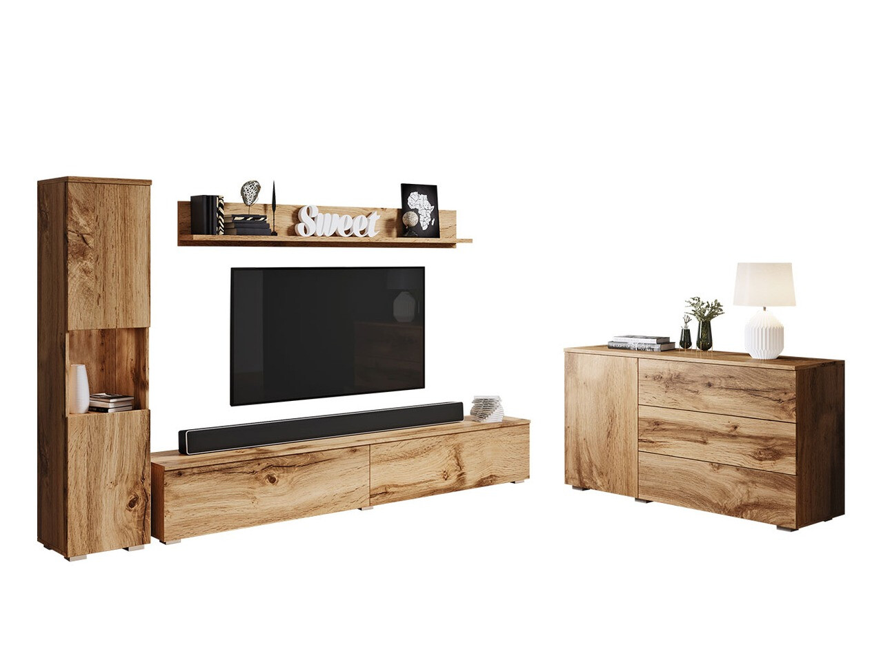 Svetainės komplektas Sarasota 132 (Votan ąžuolas)