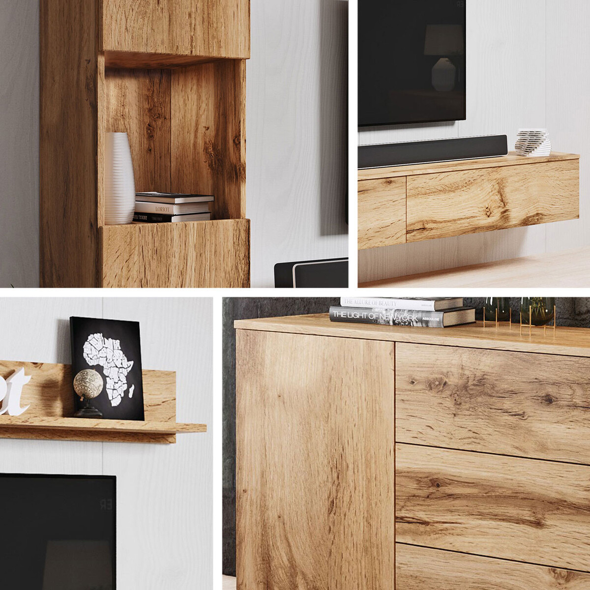 Svetainės komplektas Sarasota 132 (Votan ąžuolas)