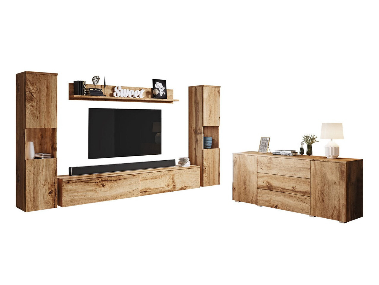 Svetainės komplektas Sarasota 133 (Votan ąžuolas)