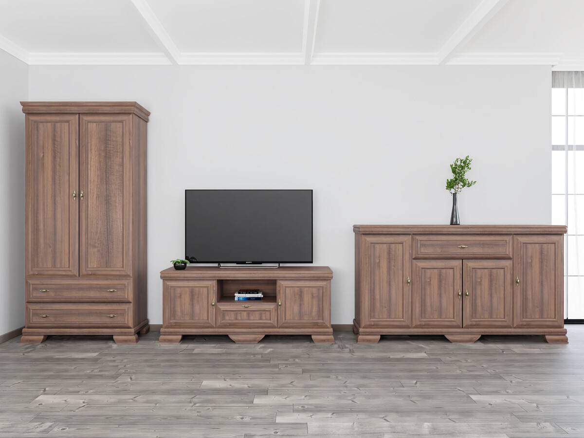 Svetainės komplektas Salmeru 107 (Samoa King Riešutas)