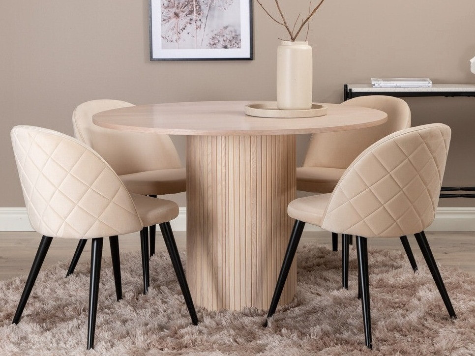 Valgomojo komplektas Dallas 3072 (Kreminė + Juoda)