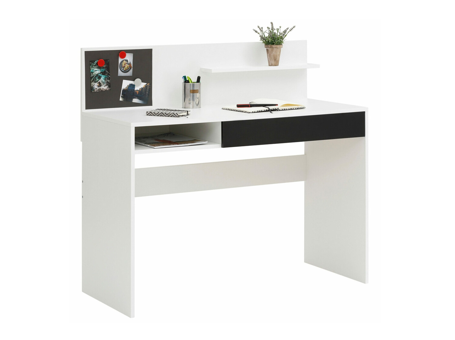 Darbo stalas Denton 301 (Balta + Juoda)