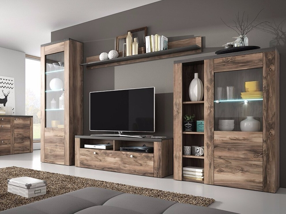 Svetainės komplektas Salelbo 100 (Riešutas)