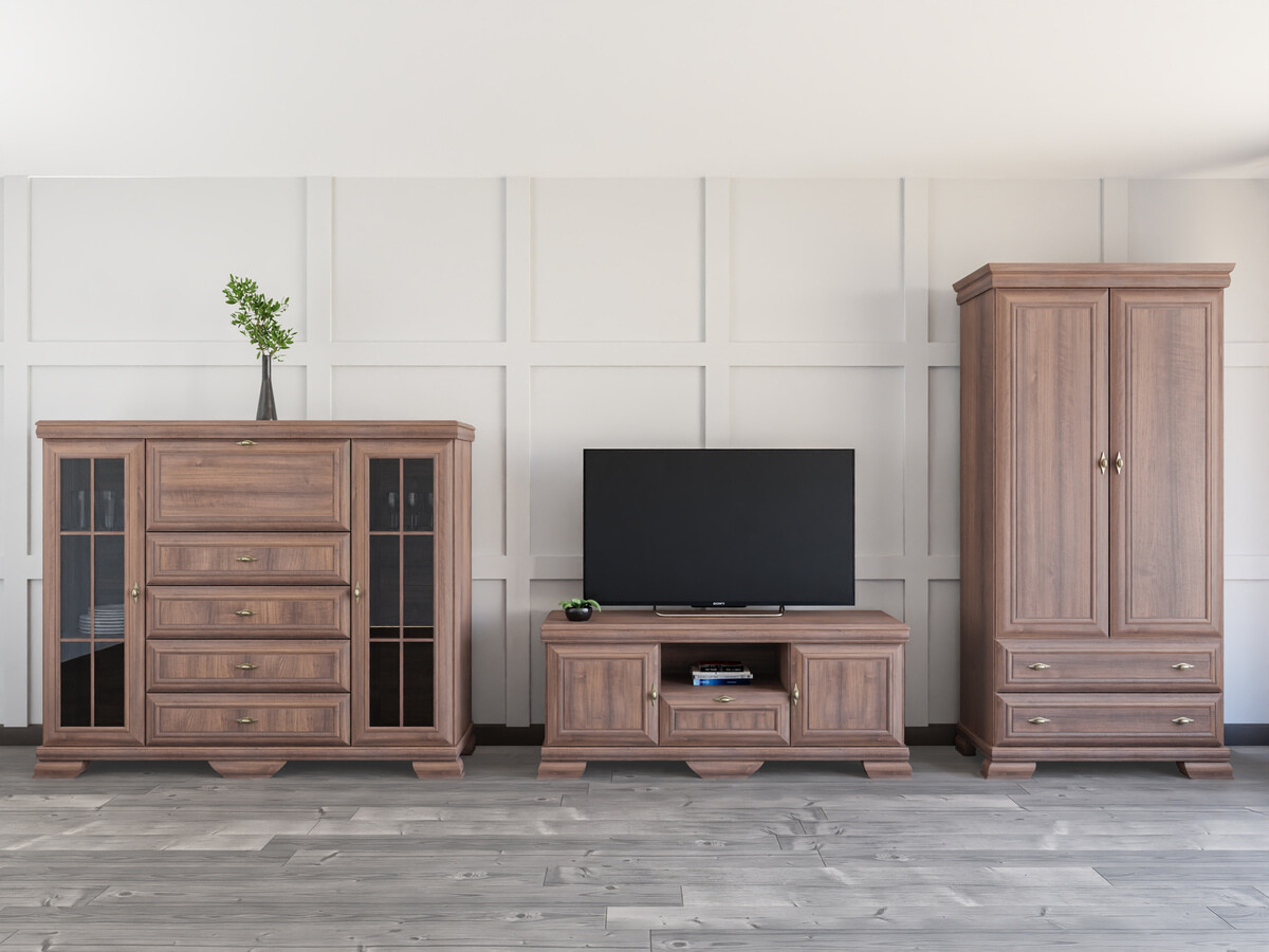 Svetainės komplektas Salmeru 114 (Samoa King Riešutas)