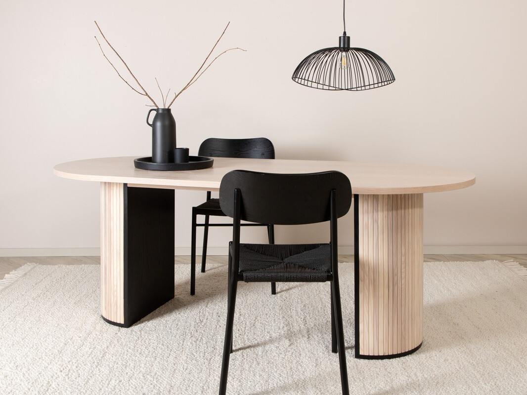 Stalas Dallas 1712 (Šviesus medis + Juoda)