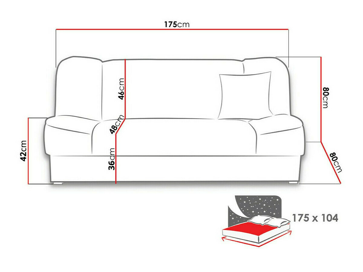 Sofa lova Columbus 117 (Orinoco 85)