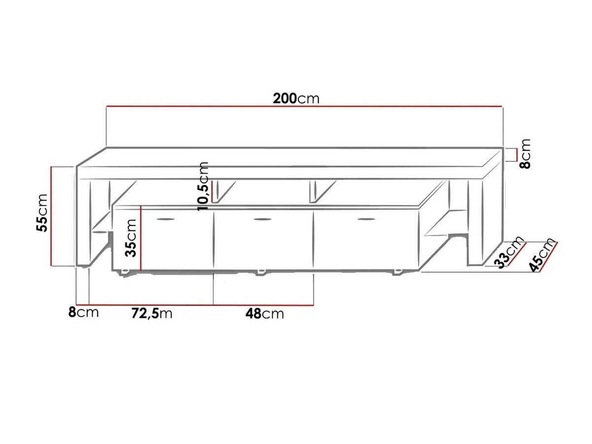 TV staliukas Arbor (Balta + Blizgi balta)