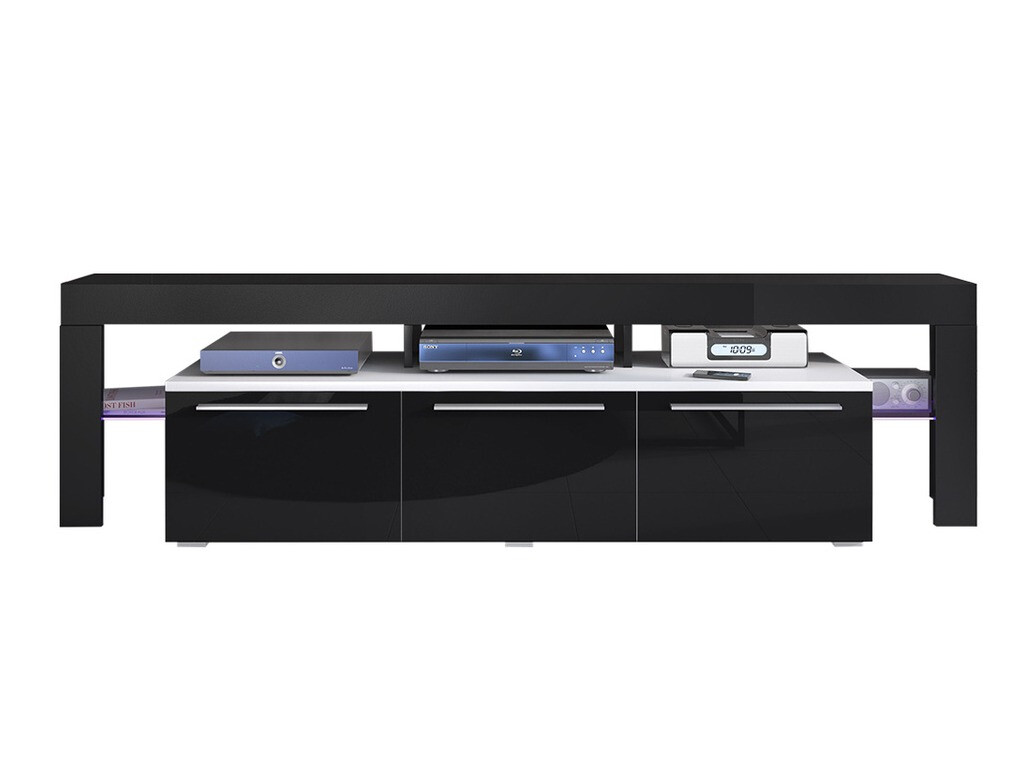 TV staliukas Arbor (Balta + Blizgi juoda)