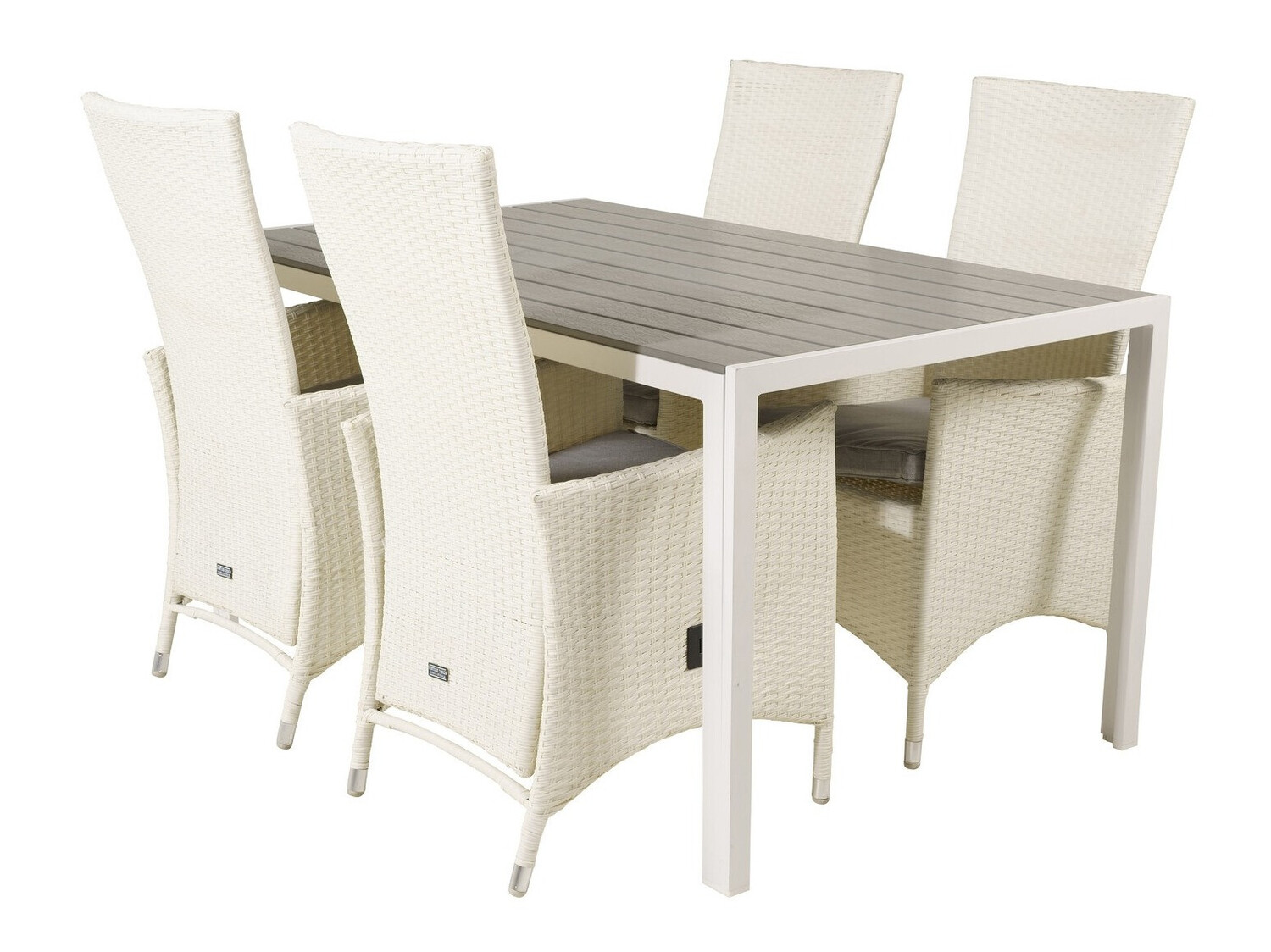 Stalo ir kėdžių komplektas Dallas 2255 (Balta + Pilka)