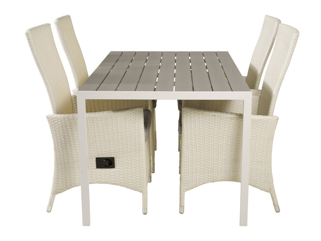 Stalo ir kėdžių komplektas Dallas 2255 (Balta + Pilka)