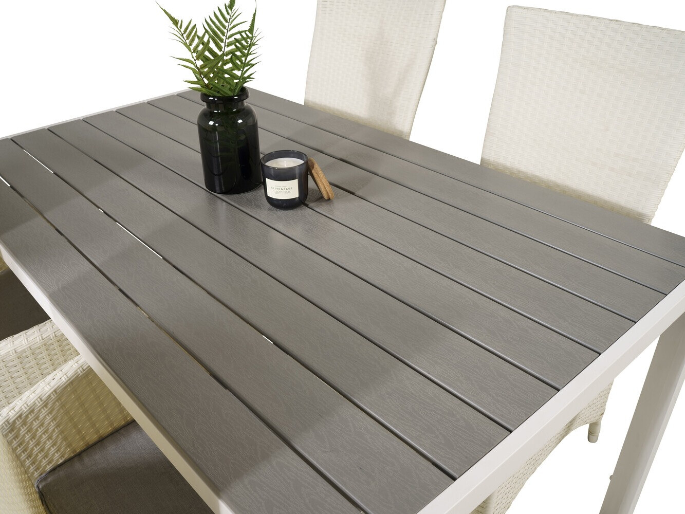 Stalo ir kėdžių komplektas Dallas 2255 (Balta + Pilka)