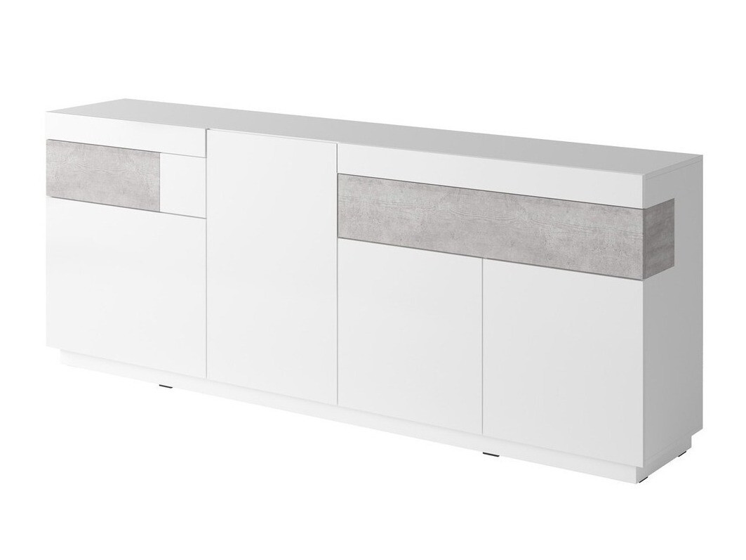 Komoda Livlore 101 (Balta + Blizgi balta + Betonas)