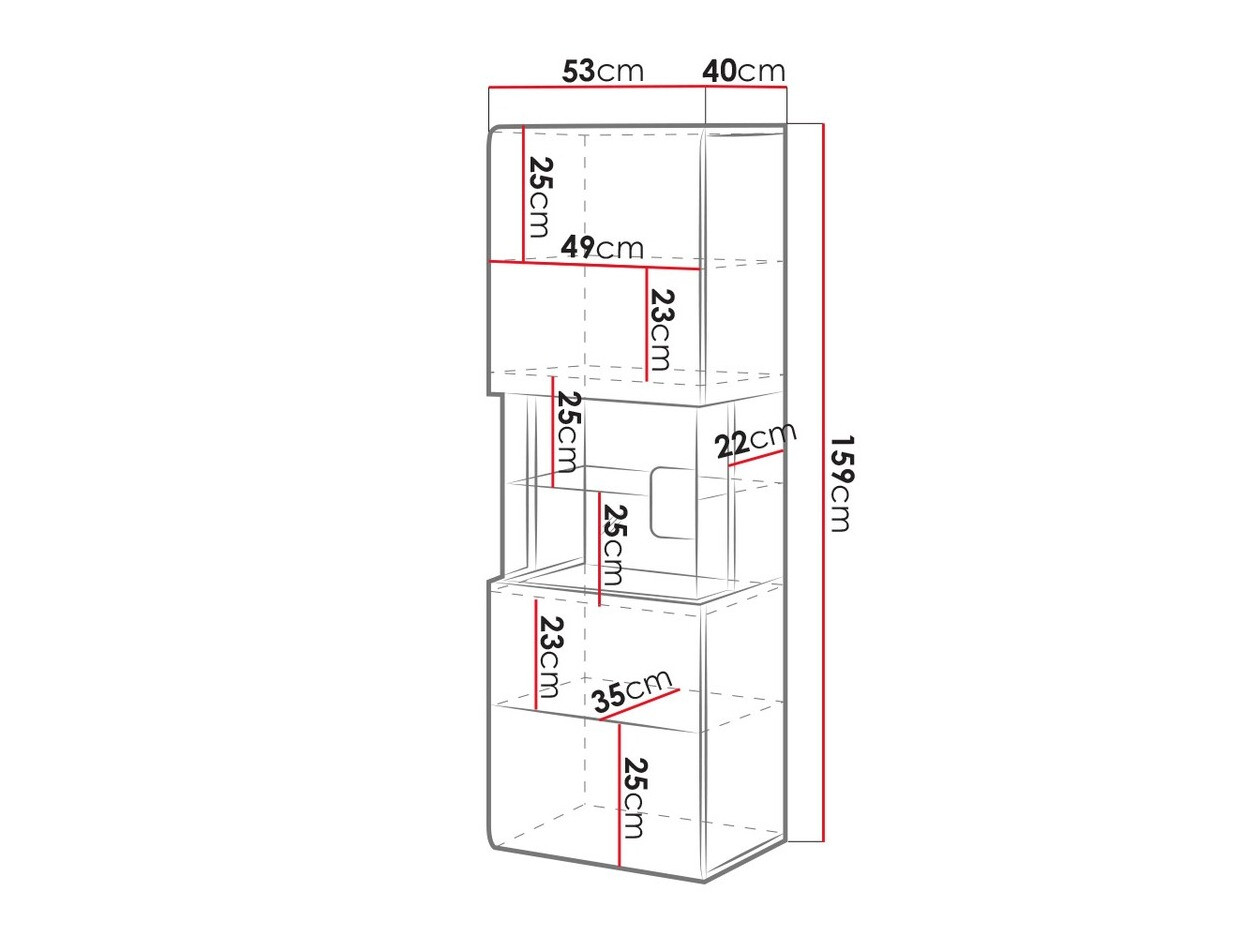 Pakabinama lentyna Torsone 109 (Balta + Blizgi balta + San Remo ąžuolas)