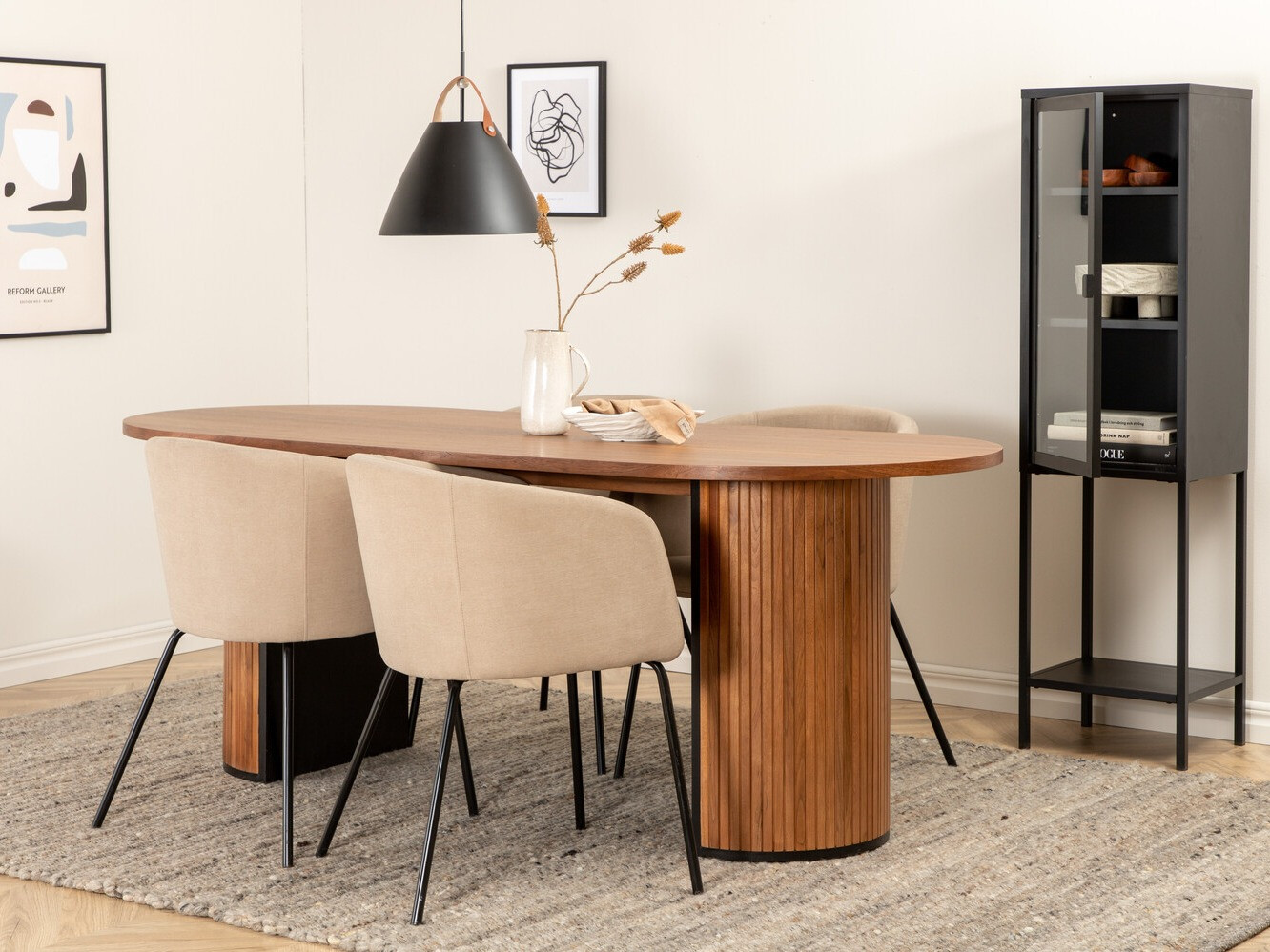 Valgomojo komplektas Dallas 2749 (Smėlinė + Juoda)