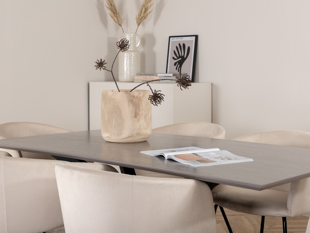 Valgomojo komplektas Dallas 3036 (Kreminė + Juoda)