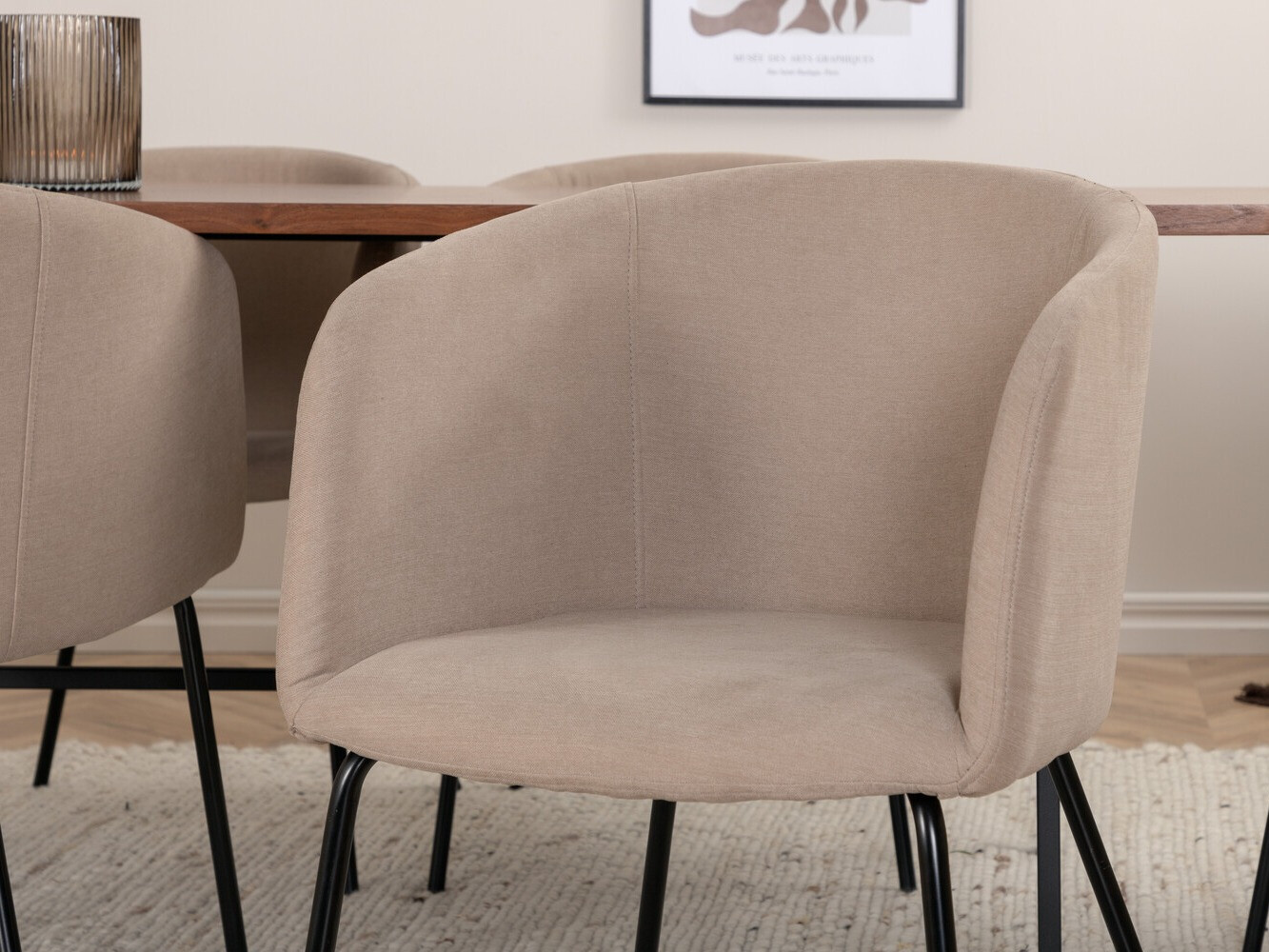 Valgomojo komplektas Dallas 2793 (Smėlinė + Juoda)