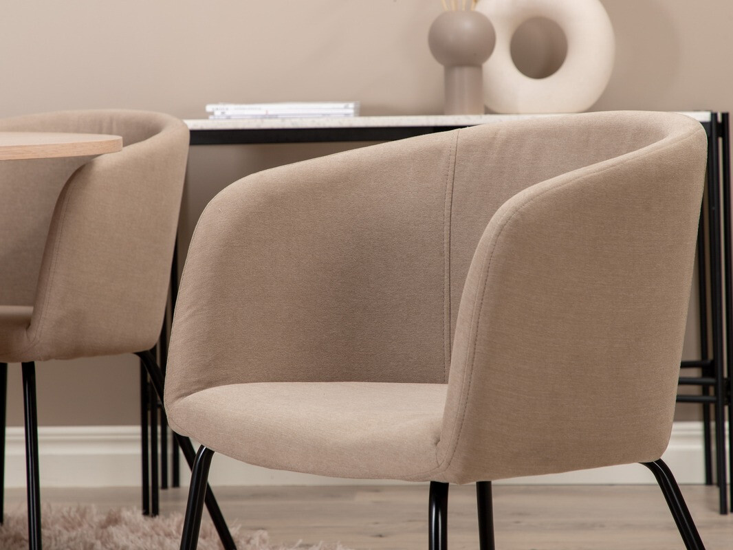 Valgomojo komplektas Dallas 2557 (Smėlinė + Juoda)