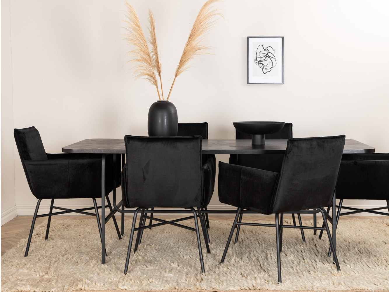 Valgomojo komplektas Dallas 2788 (Juoda)