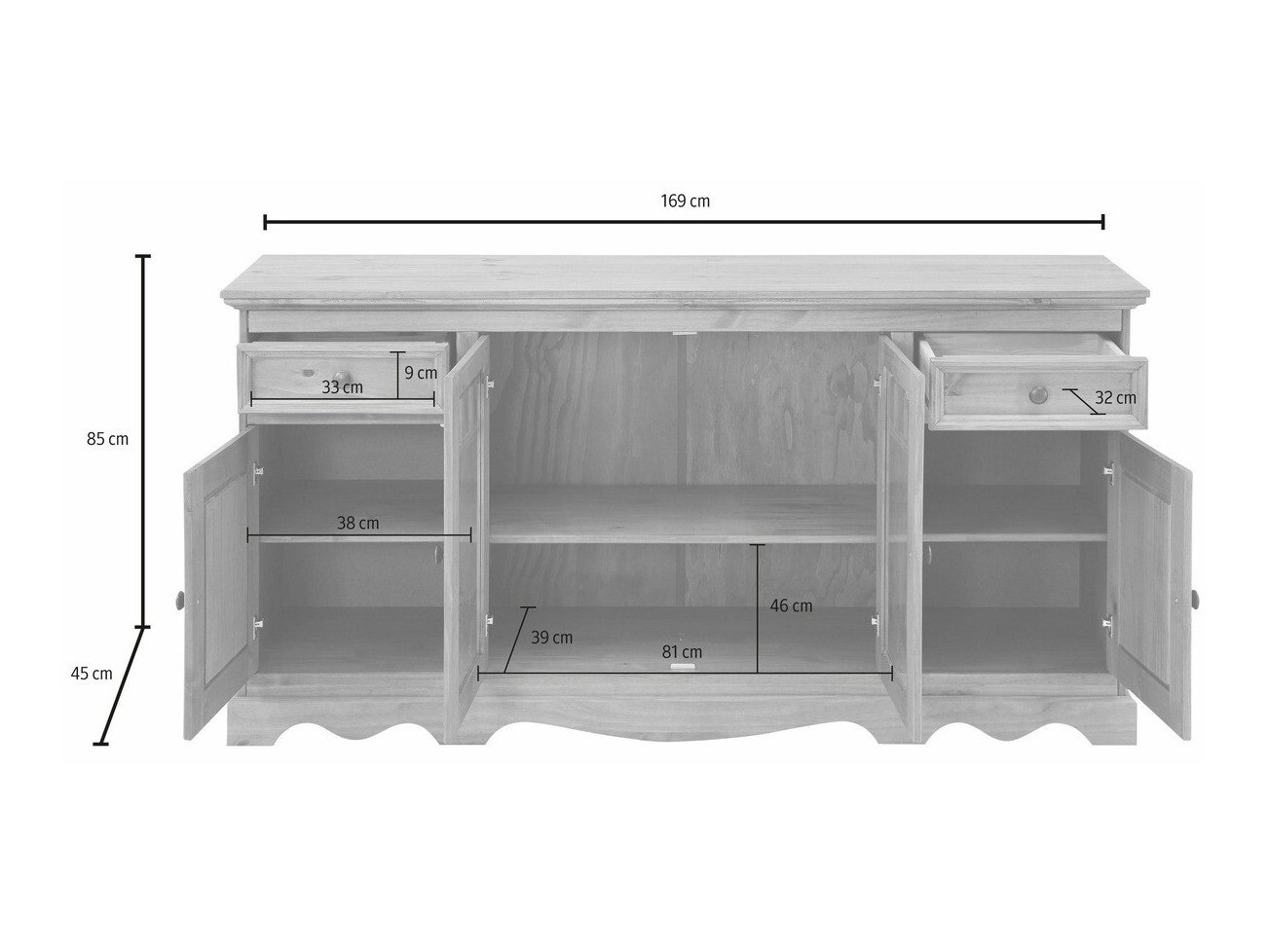 Komoda Fentivo 107 (Pušis)
