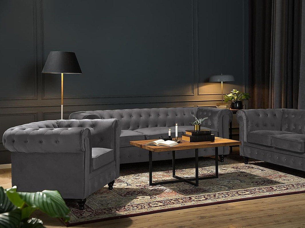 Chesterfield fotelis Manor House Ophfenu 100 (Tamsi pilka)