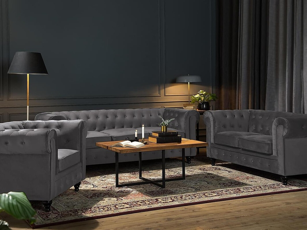 Chesterfield sofa Manor House Ophfenu 109 (Pilka)
